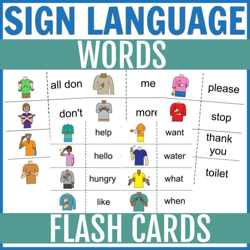 Sign Language Printable Flash Cards Printable Flash Cards