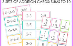 Addition Facts Cards Addition Flash Cards Sums To 10 Math Etsy