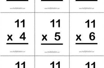 Multiplication Facts Flash Cards Printable
