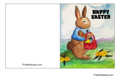 12 Free Printable Cute Bunny Happy Easter Cards pertaining to Easter Bunny Printable Cards