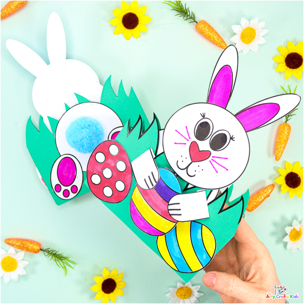3D Pop-Up Bunny Card For Easter | Printable Easter Card - Arty with Easter Card Designs Printable