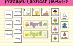 April Calendar Numbers Easter Theme For Pocket Chart - Etsy with Easter Printable Calendar Cards