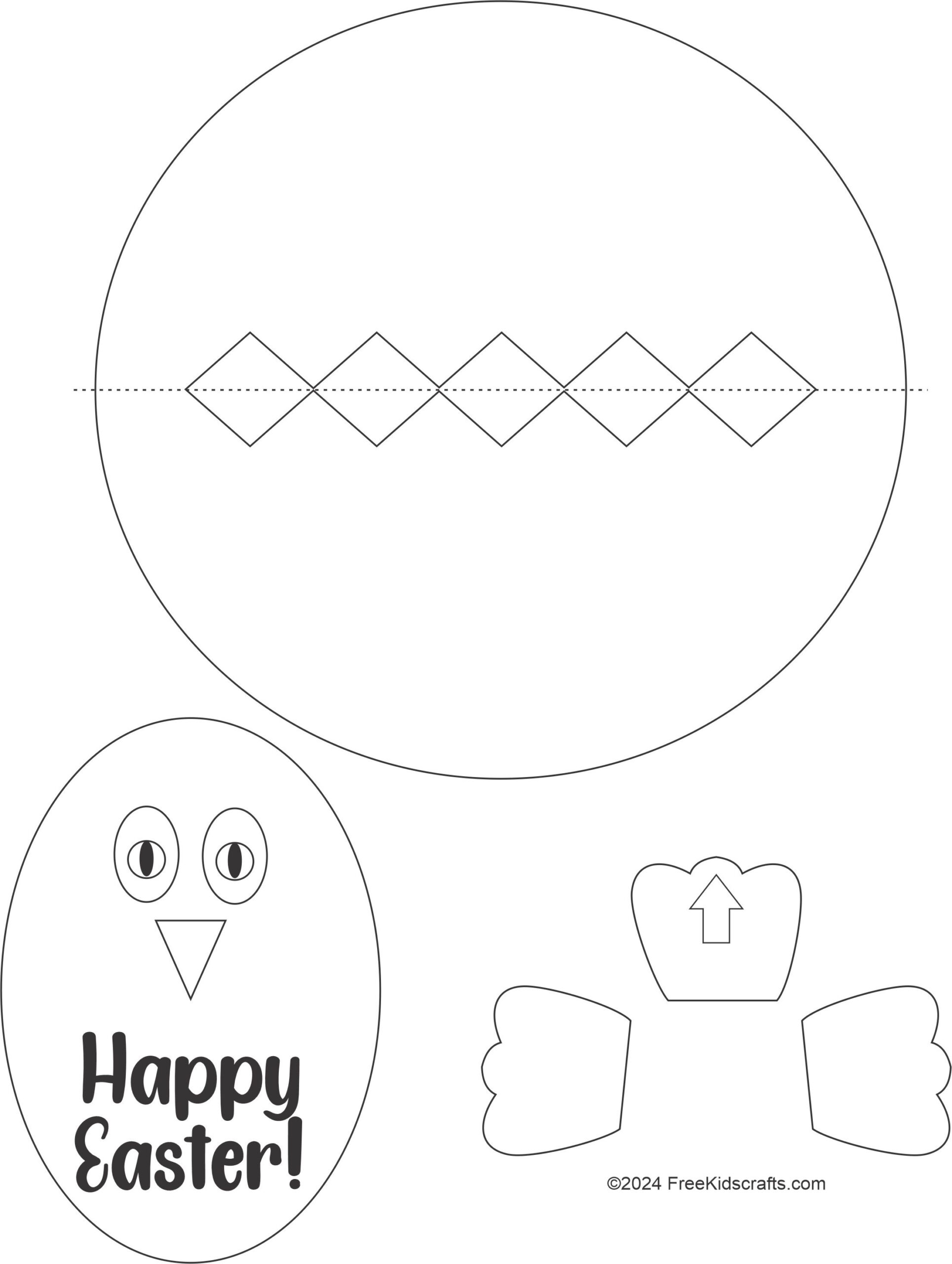 Chick Pop-Up Card Craft intended for Free Printable Easter Pop Up Card Templates