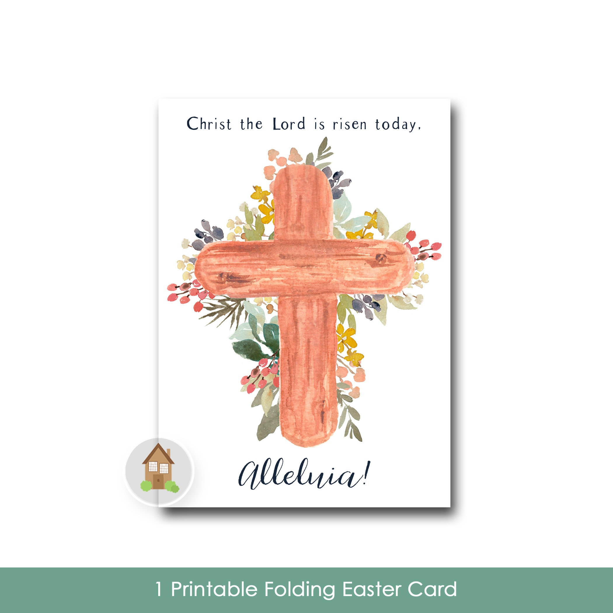 Christian Easter Card Digital Printable Christ The Lord Is Risen in Printable Christian Easter Cards