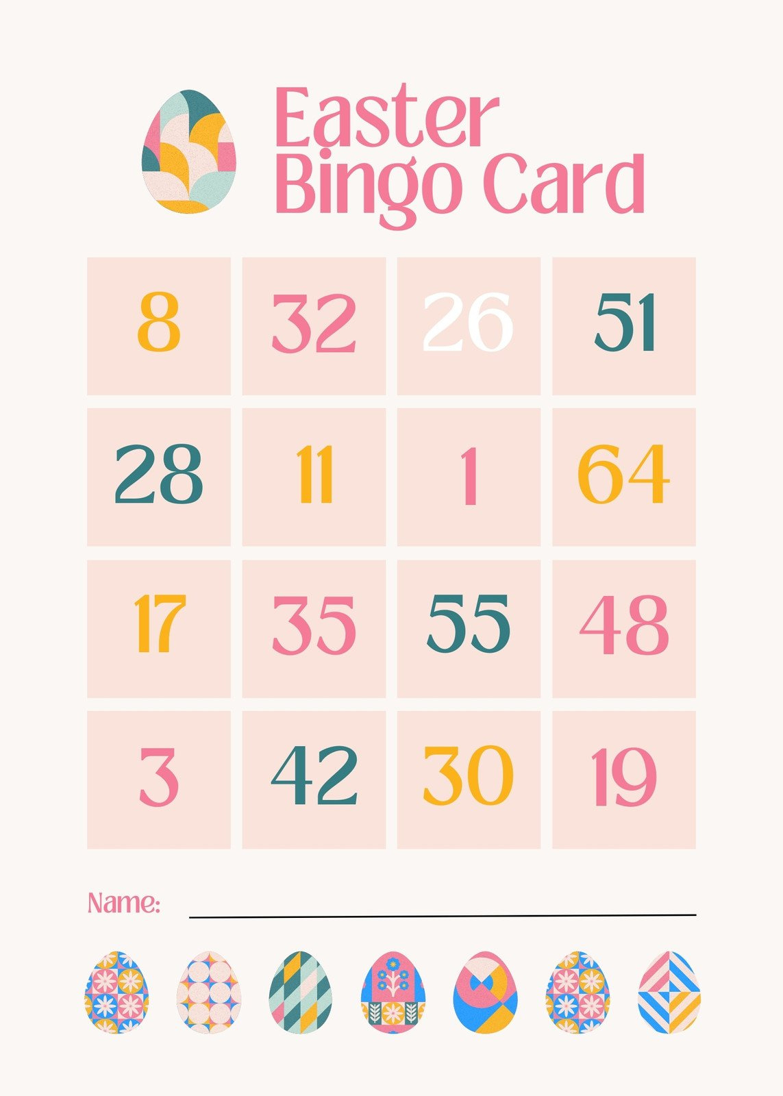 Customize 72+ Easter Bingo Cards Templates Online - Canva within Free Printable Easter Bingo Cards For 3rd Grade