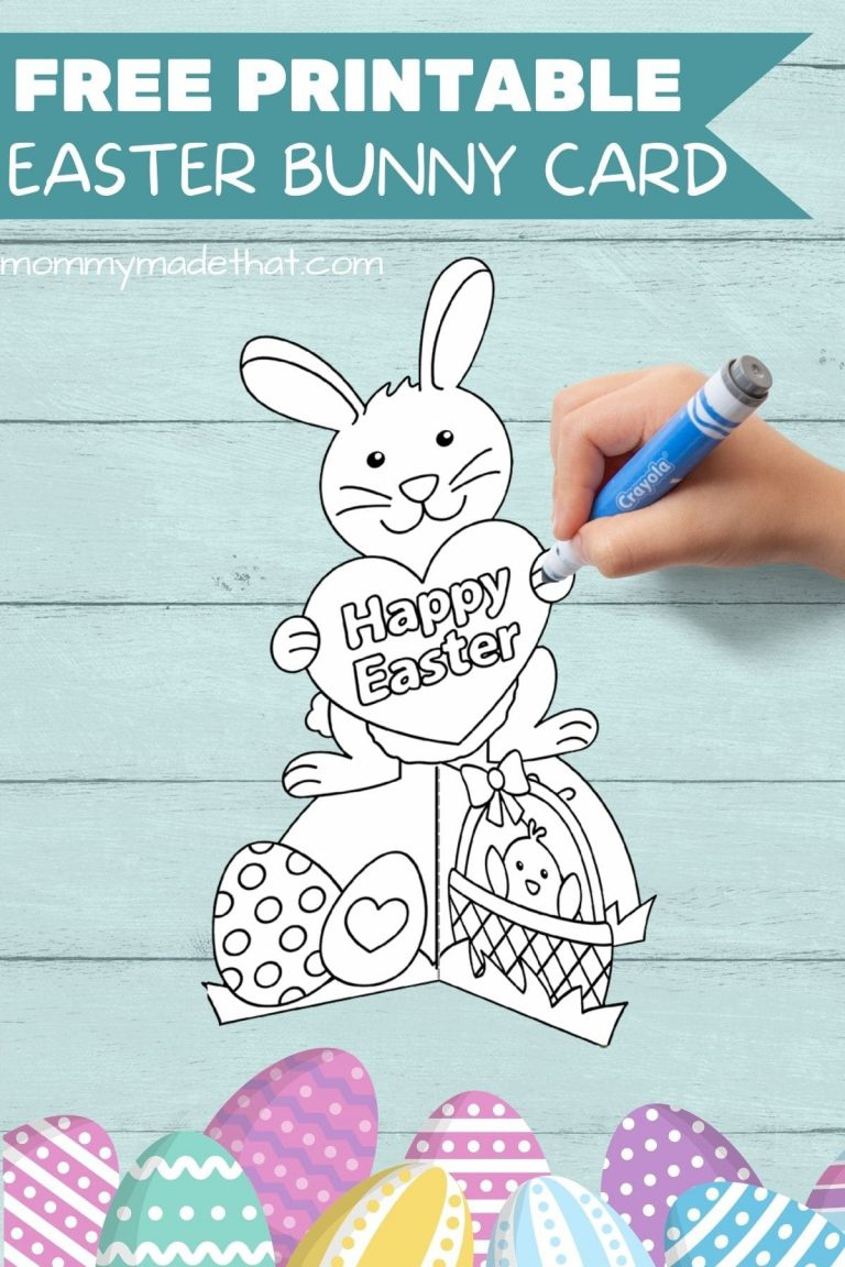Cute Easter Bunny Cards (Free Printables!) with regard to Free Printable Easter Bunny Card