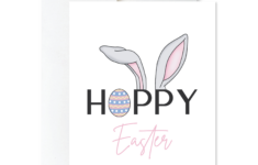 Cute Hoppy Easter Card - Easter Bunny Ears Card - Easter Card For Kids -  Easter Egg Card - Bunny Art — Slate &amp; Brush Design Studio with Hoppy Easter Card Printable