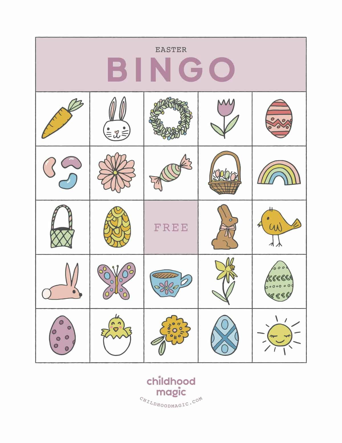 Easter Bingo - Childhood Magic for Free Easter Bingo Cards Printable