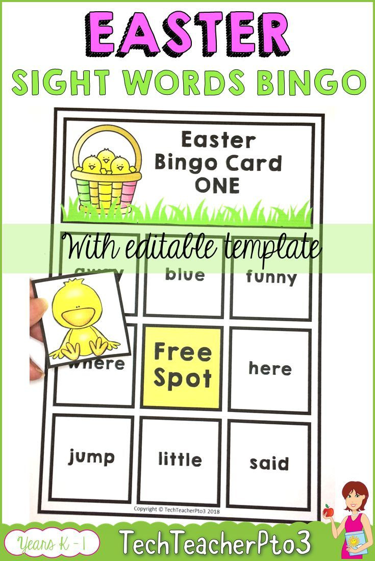 Easter Bingo Sight Words Objects And Number inside Free Printable Easter Bingo Cards Elementary Level