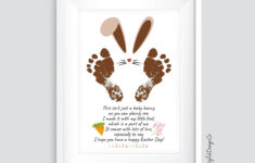 Easter Bunny Footprint Art Project For Baby, Toddler Footprint pertaining to Fisher Price Printable Easter Cards