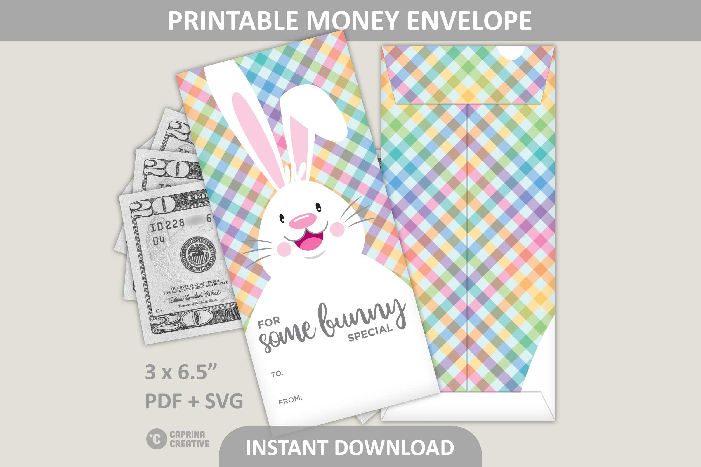 Easter Money Holder Printable / Spring Cash Envelopes / Some Bunny within Free Printable Easter Money Cards