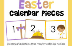 Easter Pocket Chart Calendar Pieces - Free Printable throughout Easter Printable Calendar Cards