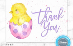 Easter Thank You Card, Printable Thank You Card, Easter Egg Thank in Easter Thank You Card Printable