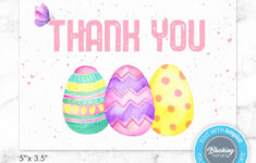 Easter Thank You Card, Printable Thank You Card, Easter Egg Thank within Easter Thank You Cards Printable