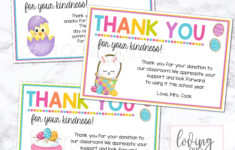 Easter Thank You Cards, Editable Easter Template, Easter Thank You inside Easter Thank You Cards Printable