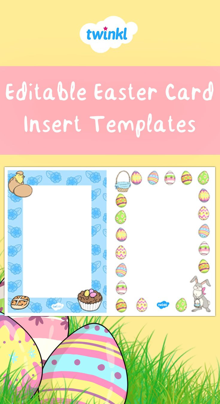 Editable Easter Card Insert Templates. regarding Free Printable Easter Card Inserts
