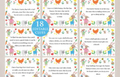 Editable Easter Egg Hunt Clue Cards, Easter Egg Hunt Clues, Easter with Easter Egg Hunt Clue Cards Printable