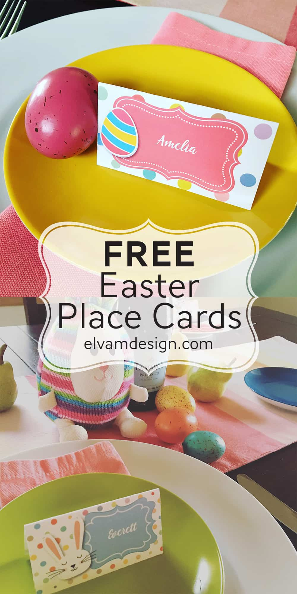 Free Easter Place Card (Or Food Tents) - Elva M Design Studio pertaining to Easter Place Cards Printable Free