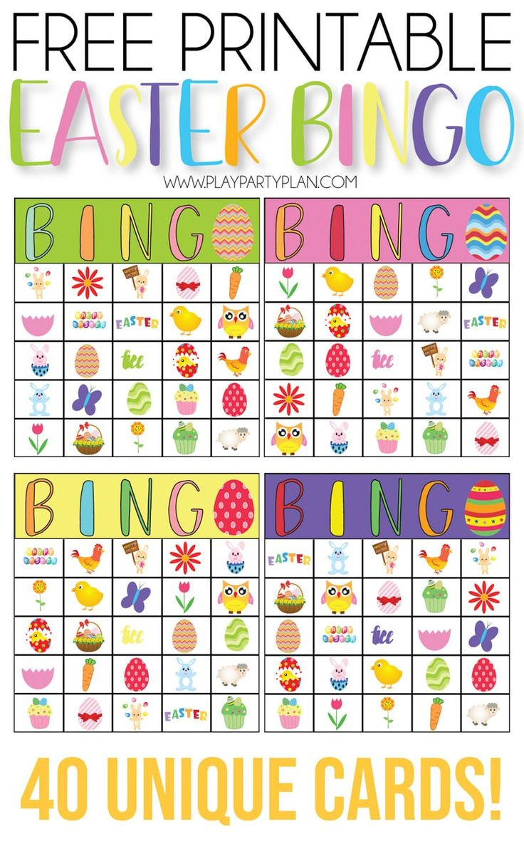 Free Printable Easter Bingo Cards in Free Easter Printable Bingo Cards
