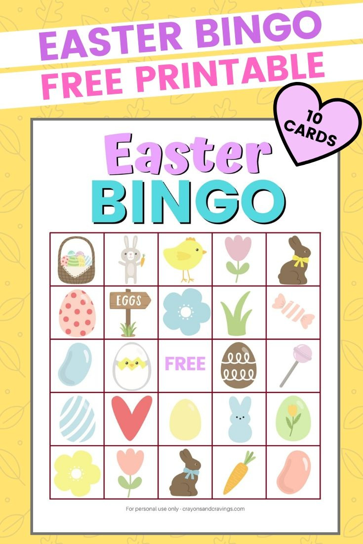 Free Printable Easter Bingo Game Cards For Kids with Free Easter Printable Bingo Cards