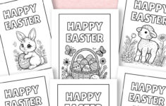 Free Printable Easter Cards To Colour — Gathering Beauty regarding Printable Easter Cards to Color