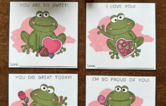 Free Printable Lunch Box Notes For Valentine'S Day: Cute Frogs pertaining to Easter Frog Printable Dad Card