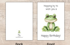 Frog Birthday Card, Printable Funny Card, Cute Green Frog, Happy in Easter Frog Printable Dad Card