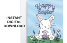 Happy Easter Card - Print Yourself throughout Easter Card Online Printable
