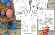 Happy Easter Coloring Cards - Printable Easter Card Greetings For pertaining to Free Printable Easter Cards For Children