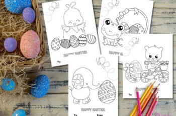Free Printable Colouring Easter Cards
