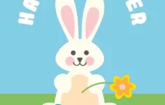 Happy Easter Cute Rabbit Card Template | Free Design Template intended for Free Printable Easter Cards Online