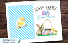 Happy Easter Grandson Card, Printable Easter Card, Easter Card For regarding Free Printable Easter Cards For Grandchildren