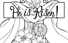 He Is Risen! 2 Easter Coloring Pages For Children - Etsy intended for Free Printable Religious Easter Cards to Color