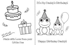 It'S My Daddy'S Birthday Printable Foldable Kid Birthday Card To with Easter Frog Printable Dad Card