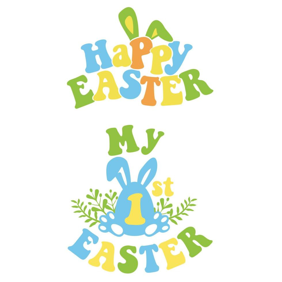 My First Easter Modern Vector Design With Bunny Ears And Eggs regarding Free Printable Baby&amp;amp;#039;s First Easter Card