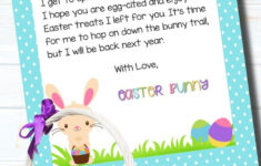 Personalized Letter From The Easter Bunny, Printable Easter Bunny for Free Printable Personalized Easter Cards
