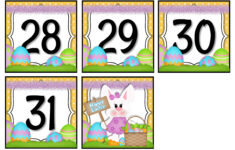 Printable Easter Calendar Tag Set - Calendar Number Tags - April with regard to Easter Printable Calendar Cards