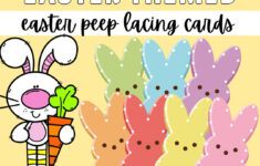 Printable Easter Preschool Activities, Easter Preschool Printable for Easter Peep Printable Lacing Cards