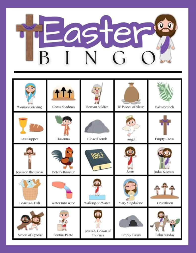 Printable Religious Easter Bingo intended for Free Printable Christian Easter Bingo Cards