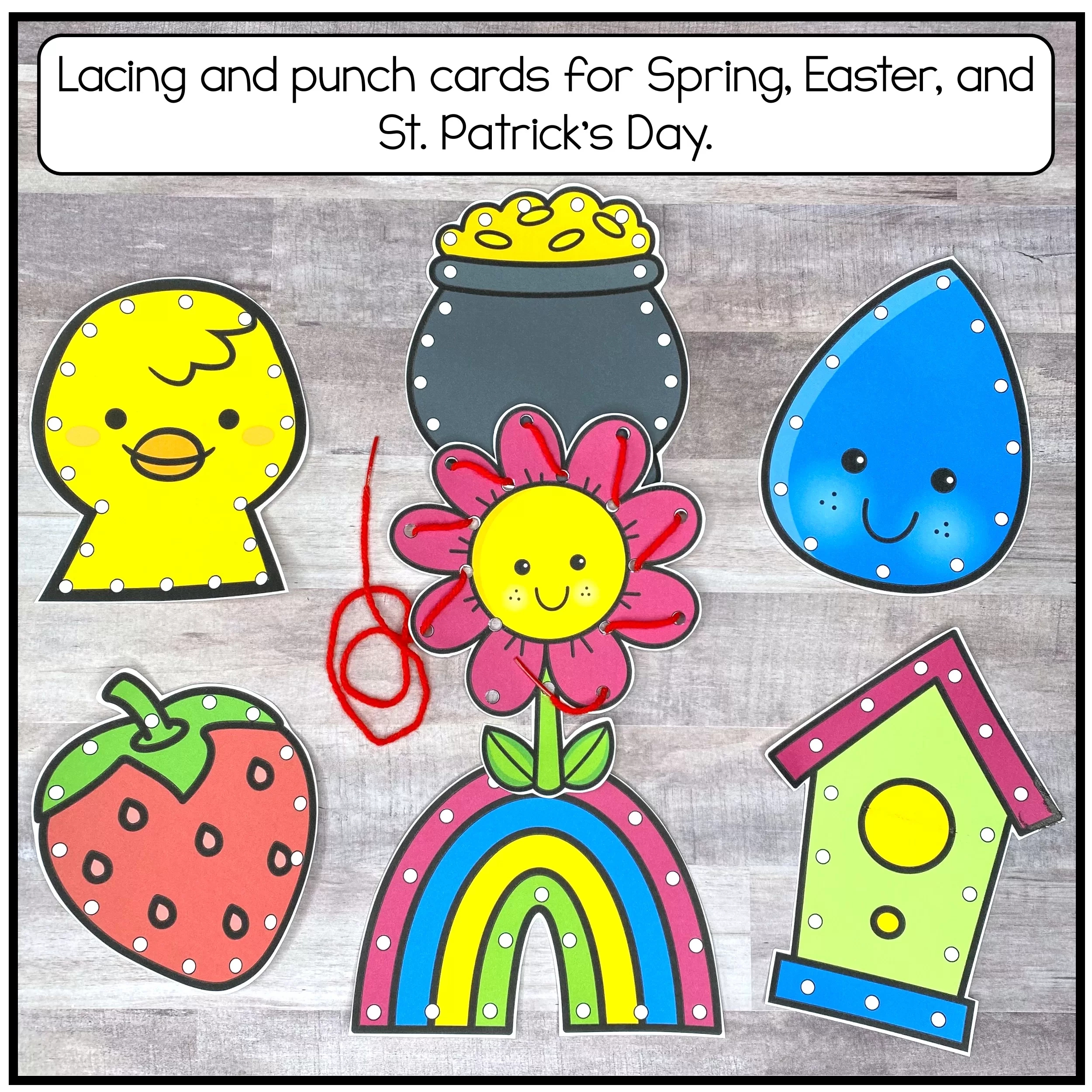 Spring Fine Motor Activities- Lacing Cards And Punch Cards inside Easter Peep Printable Lacing Cards