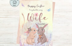 Wife Easter Card - Etsy throughout Printable Easter Card For Wife